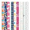 American Greetings Reversible Birthday, Baby, Wedding, and All Occasion Wrapping Paper, Unicorns and Dinosaurs (9 Rolls, 225 sq. ft.)