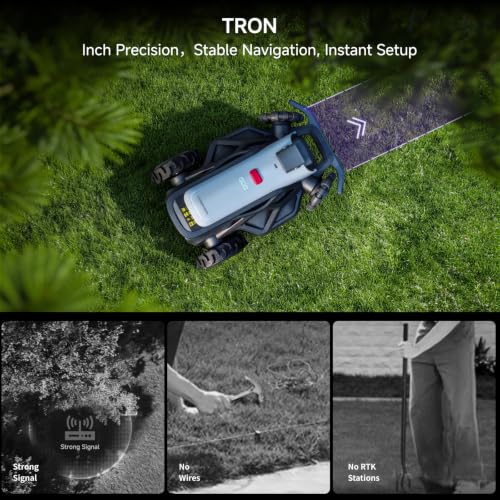 Image of TRON Robot Lawn Mower with Wire-Free,Dual Hub Motors, 65% Slopes