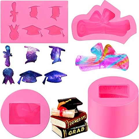 Yoande 3 Pieces Graduation Mold Graduation Cap Silicone Mold Class of 2022 Diploma Chocolate Candy Mold Graduation Cupcake Fondant Mold for Cupcake Toppers Decoration Graduation Party Supplies Cover