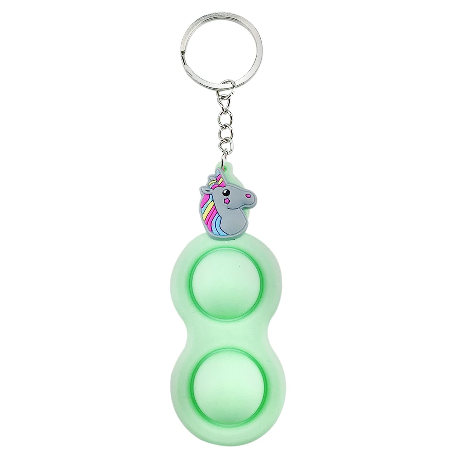 Animal shape - Simple Dimple Fidget Toy cheap Pop push Keychain Stress Reliever Toy Hand Bubble Sensory Fidget with Buckle Ring for Kids and Adults (P)