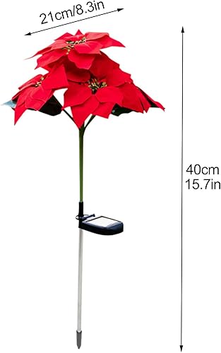 Miniatura 8 de Luces solares de flores para exteriores, luces de estaca de Pascua de Navidad, luces solares de rosas rojas, luces LED impermeables para jardín,