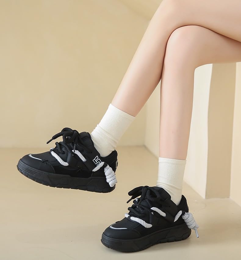 Y2K Walking Cute Sneakers for Women Thick Sole Walking Shoes Flat Platform Chunky Kawaii Style2