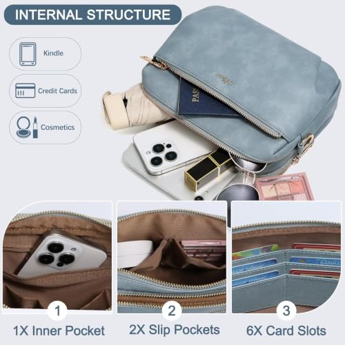 Image of Crossbody Bag for Women Vegan Leather Handbag Purse Anti Theft RFID