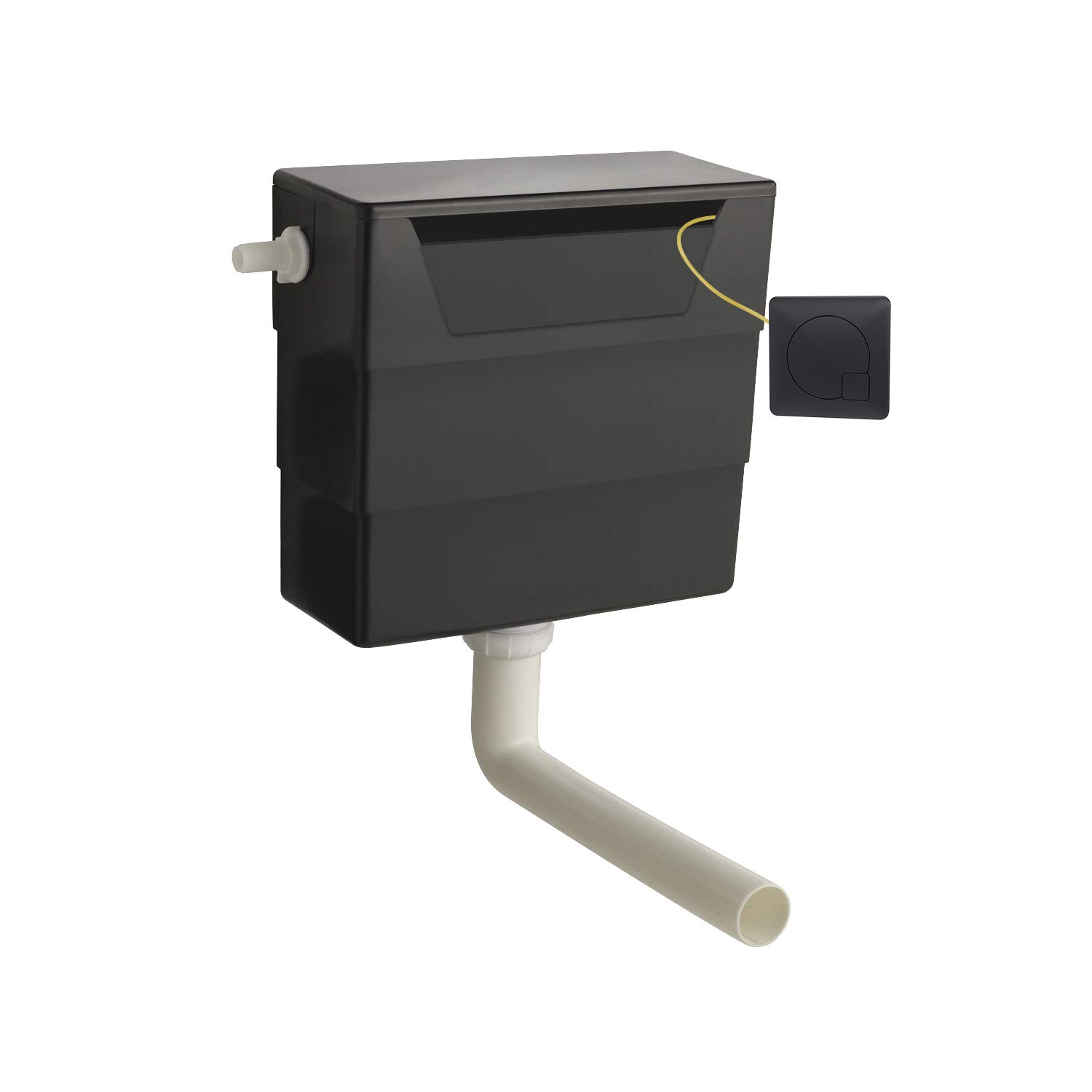 Nuie Matt Black Concealed Cistern And Square Dual Flush Plate | | Abs | 334Mm X 303Mm X 136Mm