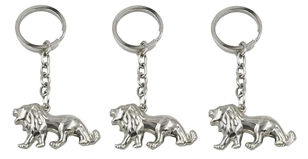 Affordable Keychains - 3Pc Shining Lion Keychain | Metal Keychain