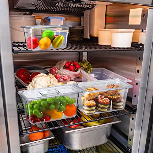 Fumete 8 Sets Plastic Clear Food Pans with Lids, 1/3-Size 6" Deep Polycarbonate Food Containers Commercial Kitchen Restaurant Buffet Prep Pans for Fruits Vegetables Salad - Image 7