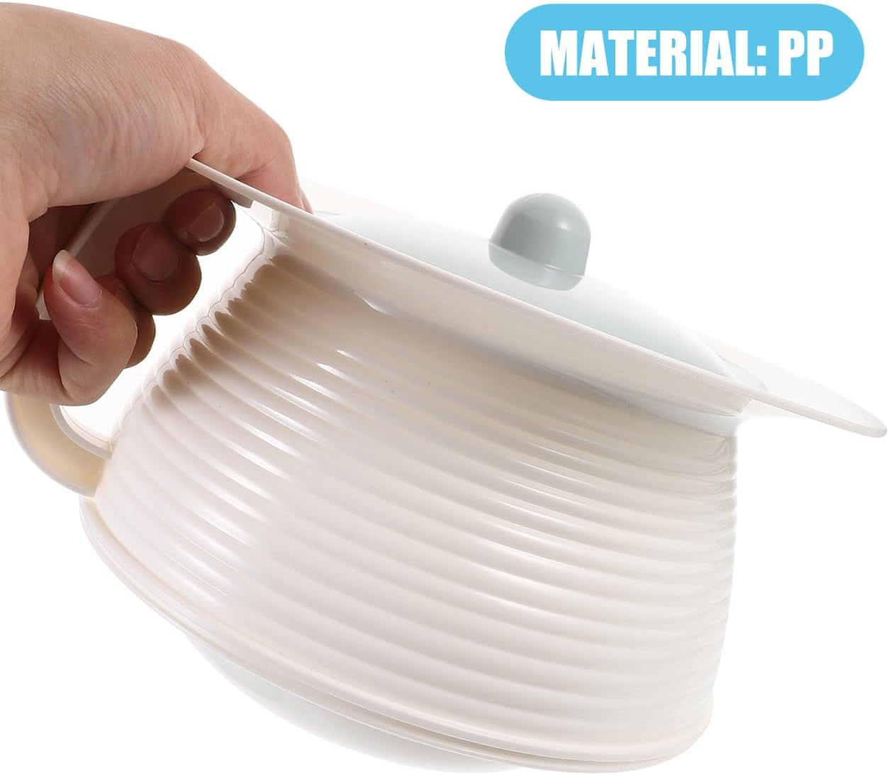 Bedpan Urinal with Handle and Lid Portable Night Spittoon for Adults Elderly Pregnant Women 8.07 X 8.07 X 5.31 in Household Use