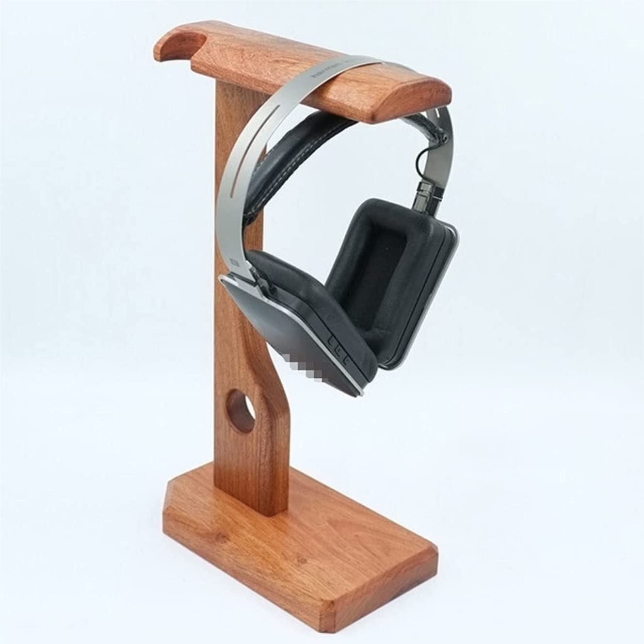 Supporto per Cuffie Supporto per Cuffie in Legno Massello per Multifunzione con Vano Portaoggetti Headphone Stand(A)