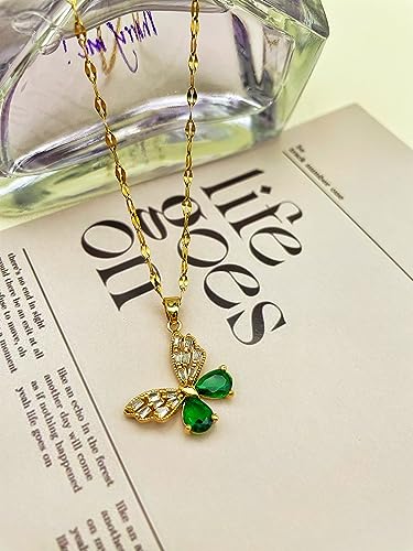 Gold Butterfly Necklace for Women - Dainty Gold Pendant Necklaces Cubic Zirconia Necklace, Butterfly Jewelry Gifts for Women, Teen Girls 6