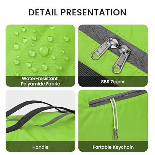 G4Free 40L Large Gym Duffle Bag with Wet Pocket for Travel Overnight Carry On Duffel Bag Women Men (Green)4