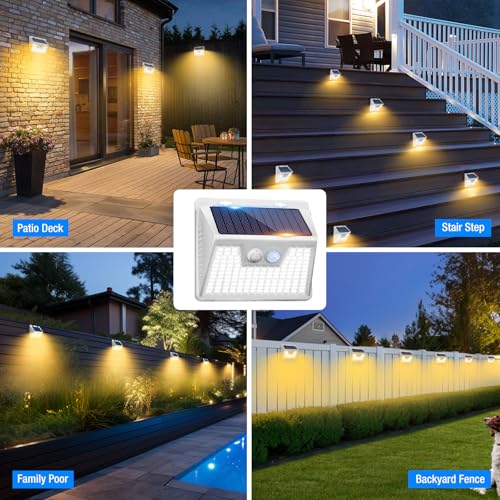 image for Peasur Solar Lights Outdoor Motion Sensor Waterproof, 6Pack 140LED Whi