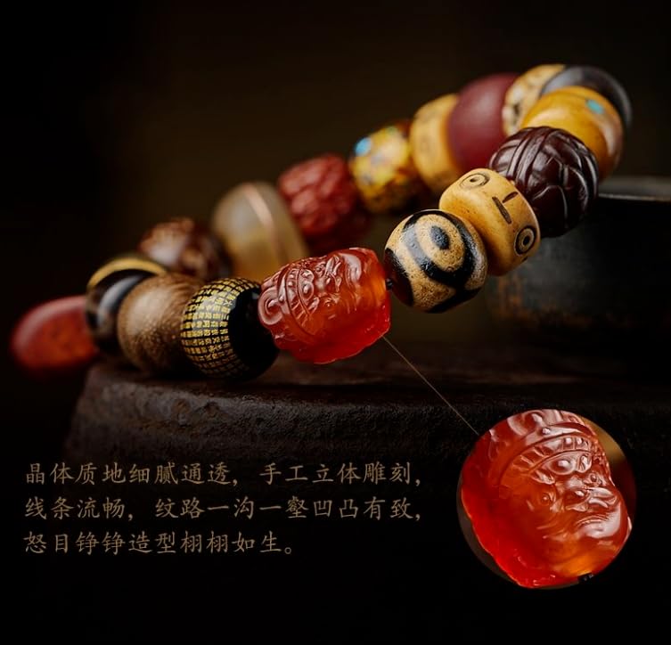 Bracelet en bois d'agar 14mm : perles de prière malas d'exception - 7