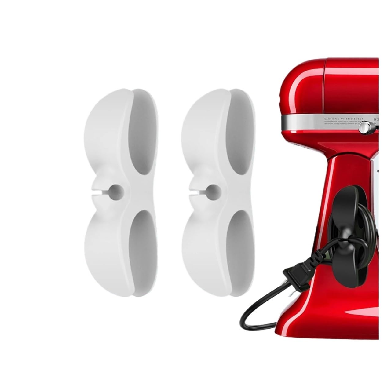 Sunrrafck 2Pcs White 2Pcs Cord Organizer For Appliances, Kitchen Appliance Wrapper, Winder,Newest Designed Holder,Stick On Coffee Maker(2Pcs White)