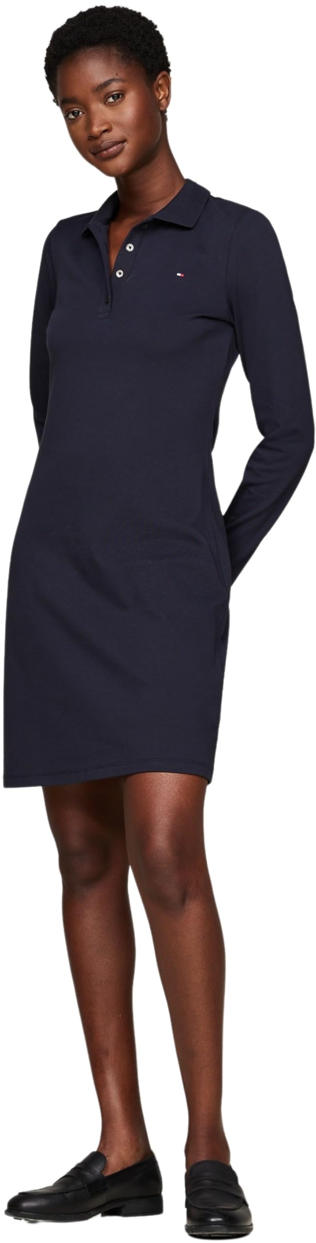 Tommy Hilfiger Women’s Slim Fit 1985 Pique Polo Dress, Blue (Desert Sky), M