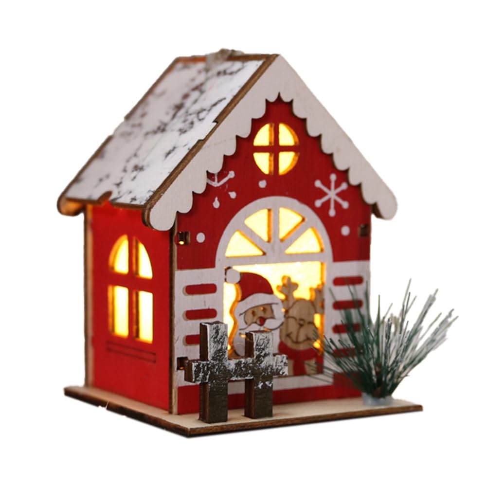 Osmond Decorate Wooden Houses At Christmas Christmas Tree Decorative Pendant Supplies A