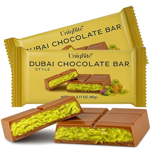 2 PACK Dubai Chocolate Bar Pistachio I Milk Chocolate Bar with Pistachio Cream and Kataifi (Total 6.34 Oz - 180g)
