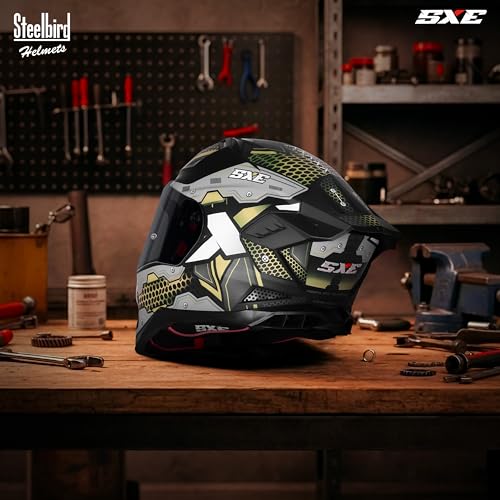 Image of Steelbird SBH-61 SXE X3 Pinlock ISI and Dot Certified Full Face Graphic Helmet for Men and Women with Inner Silver Sunshield