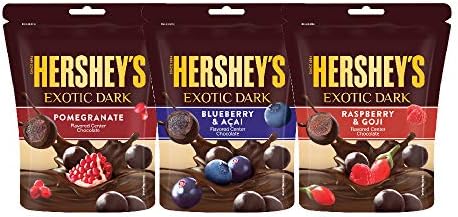 HERSHEY'S Exotic Dark Pomegranate, Blueberry, Raspberry & Goji Flavour, 1.1oz (Pack of 6)