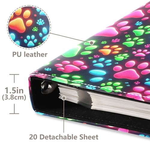 Álbum de fotos autoadhesivo DIY Scrapbook con huellas neon, álbum de 3 anillos, 40 páginas, 8x10 para recuerdos miniatura 4