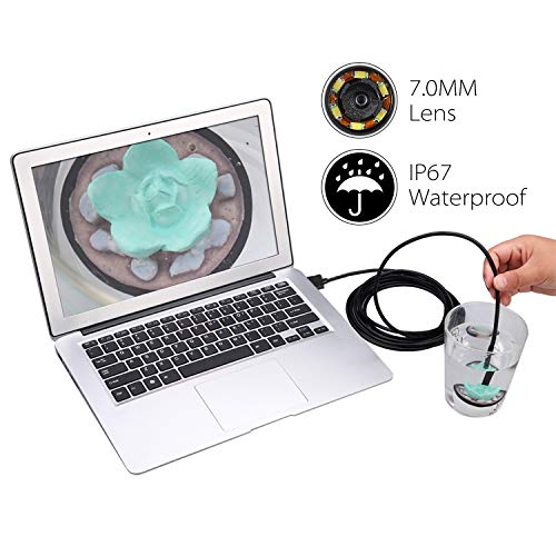 Loijon 7 MM Câmera Endoscópio 6 Lente LED Mini Filmadoras IP67 À Prova D Água Boroscópio USB Micro U