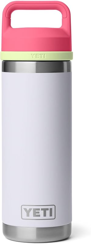 Botella YETI Rambler de 18 oz, a prueba de fugas, aislada al vacío, acero inoxidable con tapa para chupete, niebla/rosa/saltamontes