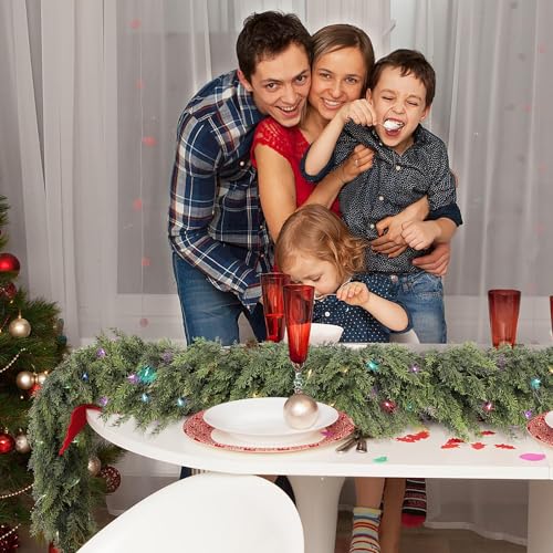9Ft Prelit Real Touch Cedar Christmas Garland with Lights - image 6