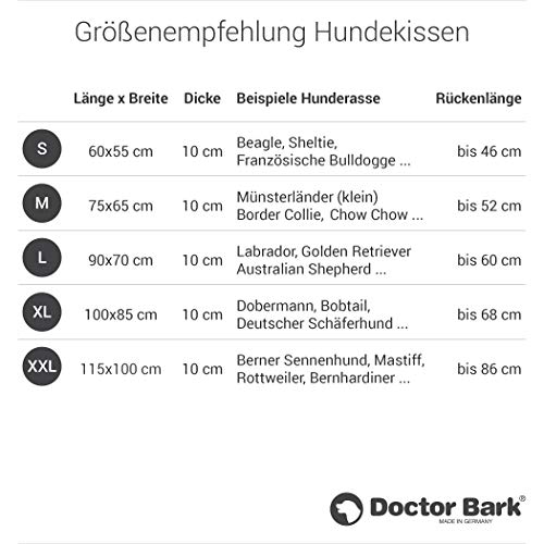 Doctor Bark Hundekissen - orthopädisches Hundebett, 95°C waschbar, hygienisch, robust & bequem (S - 60x55 cm, Grau)