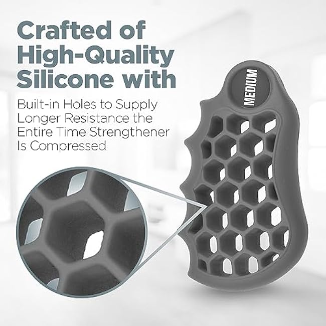 LoGest 3 Pack - 4 Pack Hand Strengthener Devices Ball Exercisers - 4 Level optioen Set for Therapy, Arthritis and Carpal Tunnel - Lightweight Training Equipment Targets Fingers Wrist Hand Exercisers