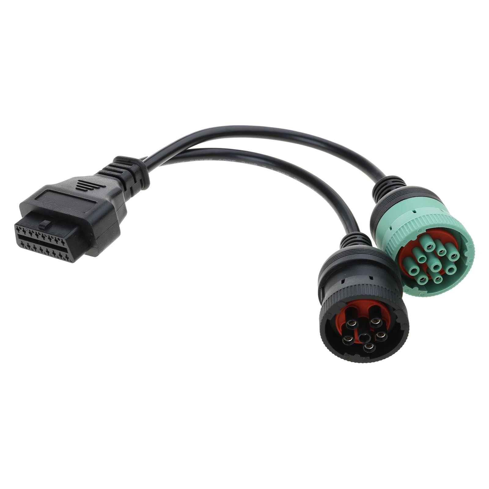 ZHOUYQX 6pin 9pin to OBDII 16Pin Adapter J1939 J1708 J1587 Split Y Cable for Truck Vehicles Diagnostic Adapter Cable