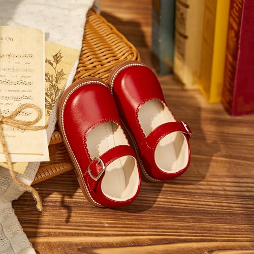 Image of PHIRAMIN Toddler Girl Mary Jane Student Oxford Shoes-Little Girl School Uniform Shoes for Wedding Party