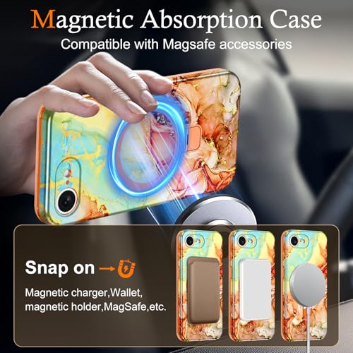Casehas for iPhone 17e Case 2026, [Magnetic Invisible Stand] [Compatible with MagSafe] [Military Grade Drop Protection] Slim Translucent Matte Back Shockproof Protective Cover, Cosmic Orange - image 3
