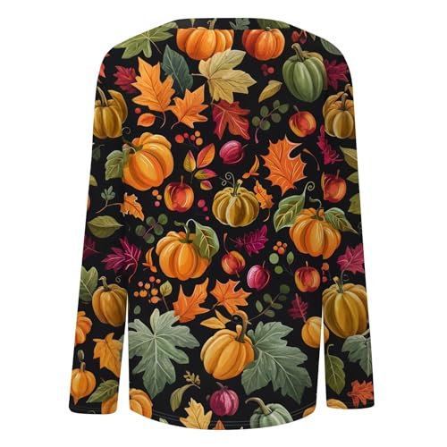 Halloween Shirts for Women Long Sleeve Plus Size Fashion Crewneck Comfortable Tshirts Halloween Costumes for Women