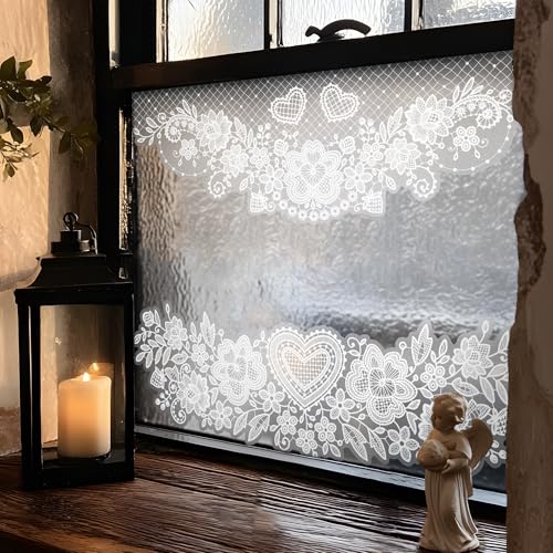 Vinilo decorativo Alwayspon blanco encaje 2 piezas miniatura 1