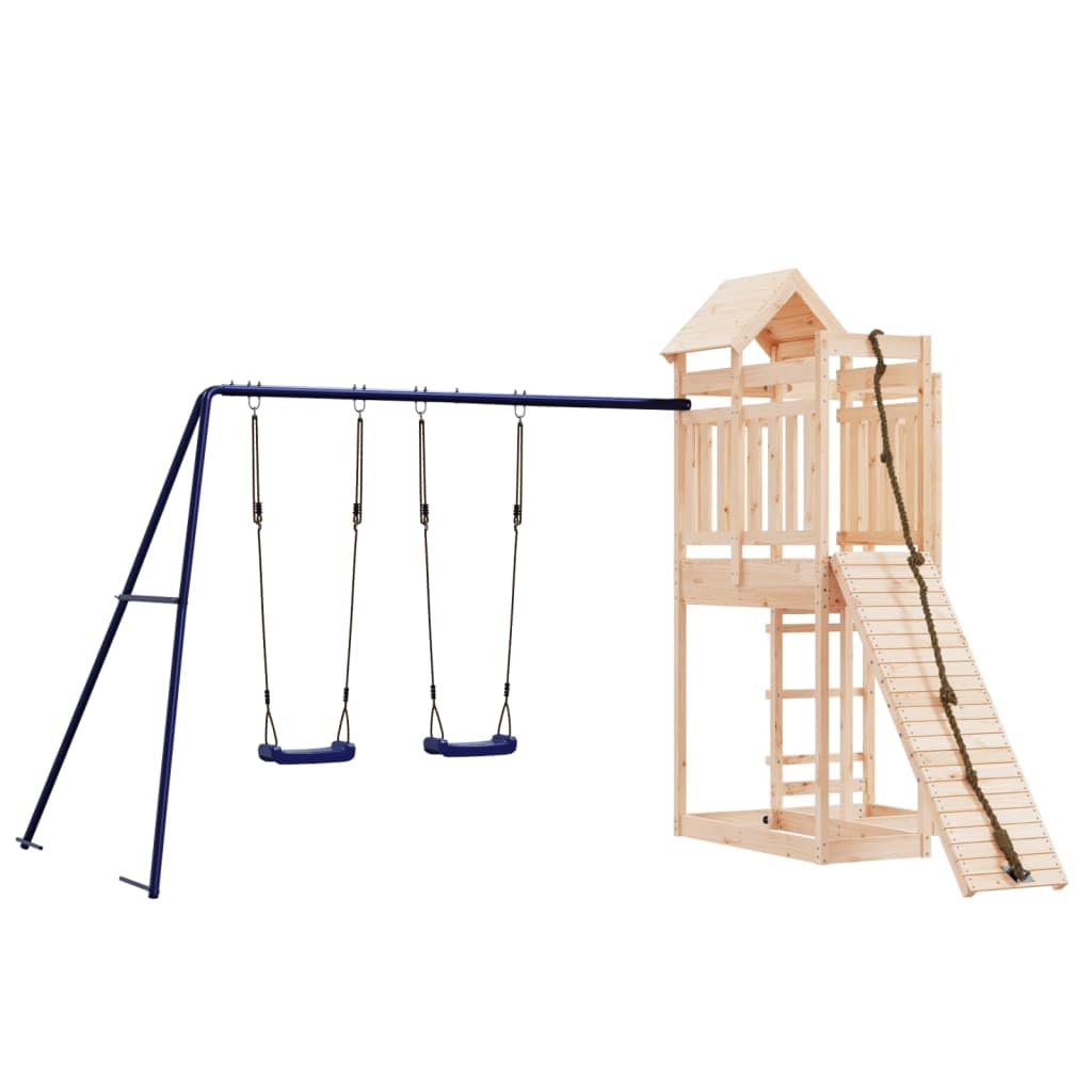 Outdoor Playset Solid Pine Wood Swing Set for Kids Playground, Backyard Toy, Toddlers Play, Accessories Sets, Durable, Patio Equipment