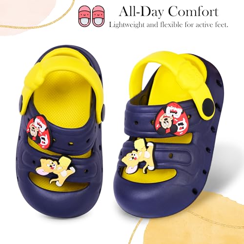 Image of GLJ Kids Comfort Clogs Sandals For Boy And Girl, 1 to 4 Years, Two-Strap Design, Easy To Wear Slip On, Dust and Waterproof, 7101