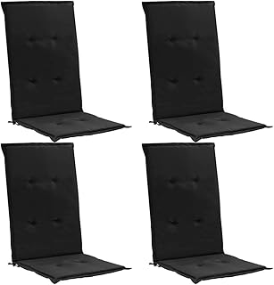 FAMIROSA Cojines para sillas de jardín 4 Unidades Negro 120x50x3 cm