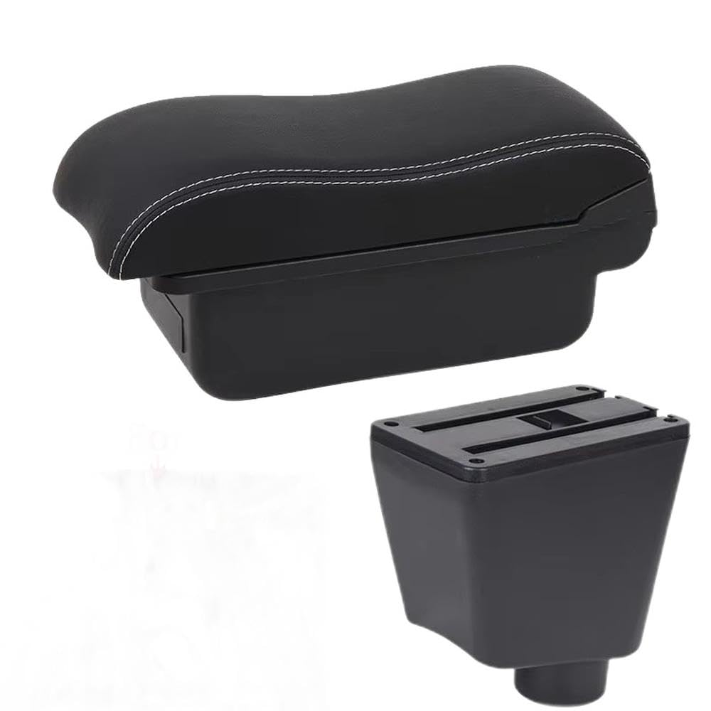 For Renault Clio 4 For Clio 3 Car Armrest Box Storage Box Holder Ashtray Curved Surface Replacement Parts(C3 Black white NO USB)
