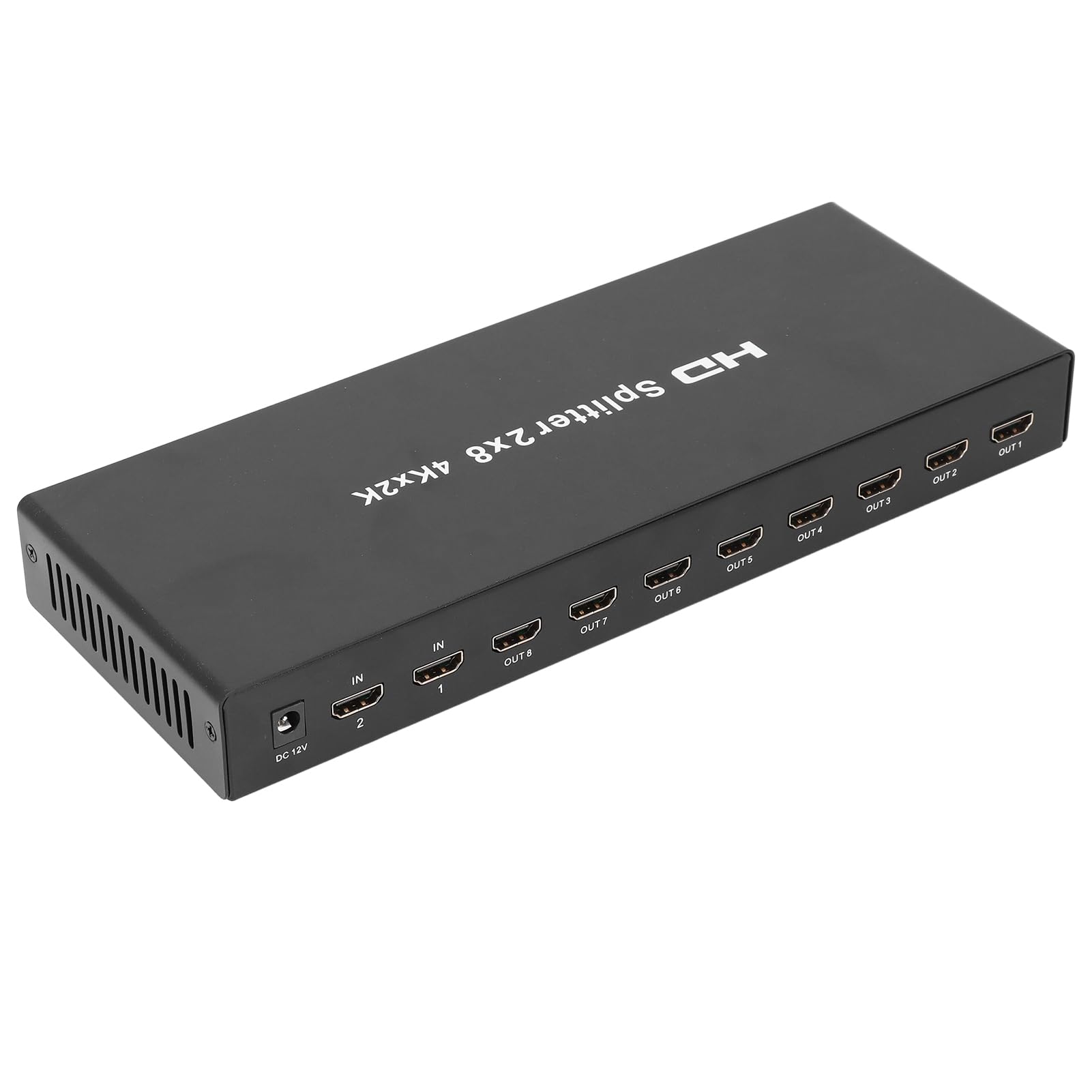 HDMI 4K 2 Ingressi 8 Uscite, Splitter Commutatore HDMI Automatico con Telecomando, 3 modalità di Commutazione, Selettore Video HDMI in Alluminio per Desktop TV (Spina