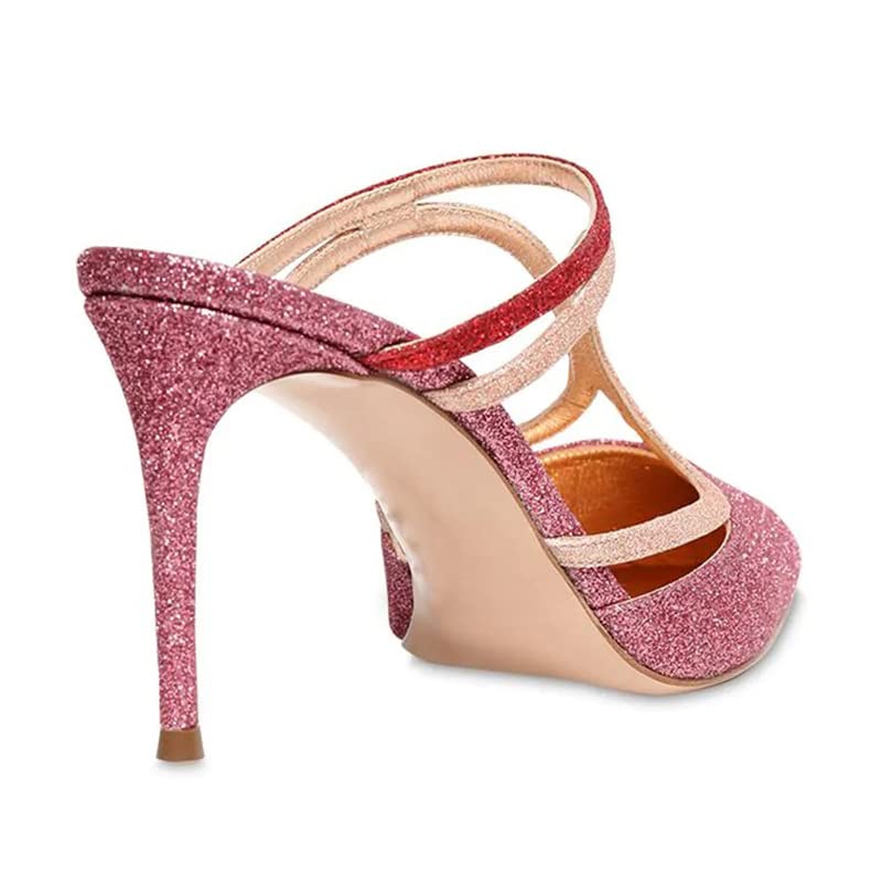 High Heels Damen Spitzschuh Stiletto Hausschuhe Bankettschuhe Damenschuhe-Rose Red||37 - Afbeelding 5