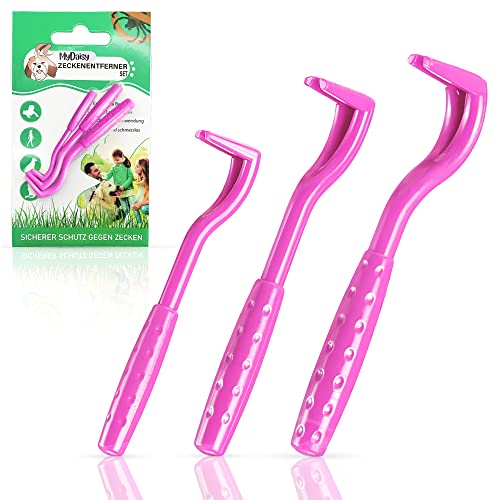MYDAISY Tire Tique Chien Lot de 3 - Tire Tique pour Humain - Pince a Tique pour Chat - Pince à Tiques pour Homme, Enfants et Chevaux - Pince Anti Tique Humain