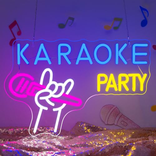 Image of Karaoke Party Neon Sign LED Neon Light Decor for Music Room & Karaoke Bar