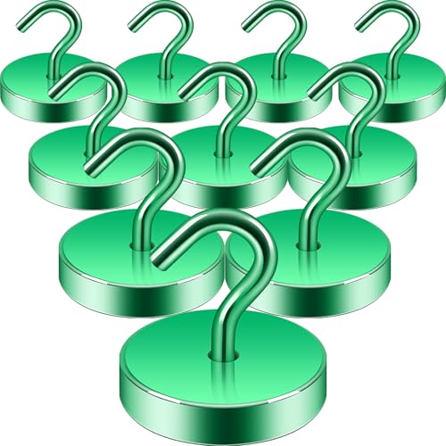 Image of Neosmuk Magnetic Hooks Steel Tube Design for Cruise,100lb+ Green,10 Pack
