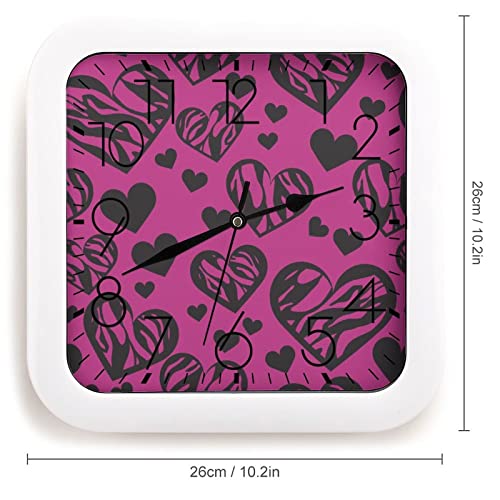 Pendule murale silencieuse à quartz violette 26cm pour école et maison - 3