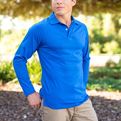 CC Perfect Slim Fit Long Sleeve Polo Shirts for Men + Stretch | Soft Fitted Breathable Collared Mens Long Sleeve Polo Shirts4