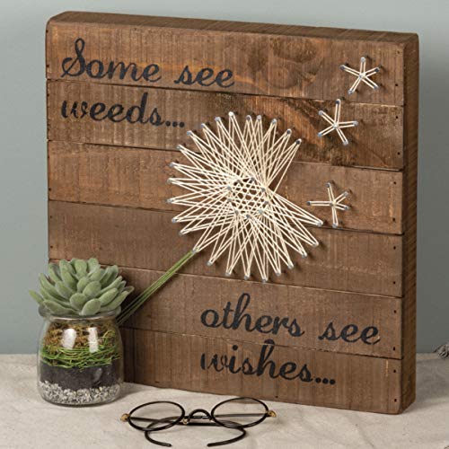Primitives-by-Kathy-Distressed-Wood-Slat-Sign-Some-see-weeds-with-Hand-Strung-Heart-Wall-Art-Desk-Decor-for-Home Primitives by Kathy Distressed Wood Slat Sign Some see weeds with Hand Strung Heart Wall Art Desk Decor for Home