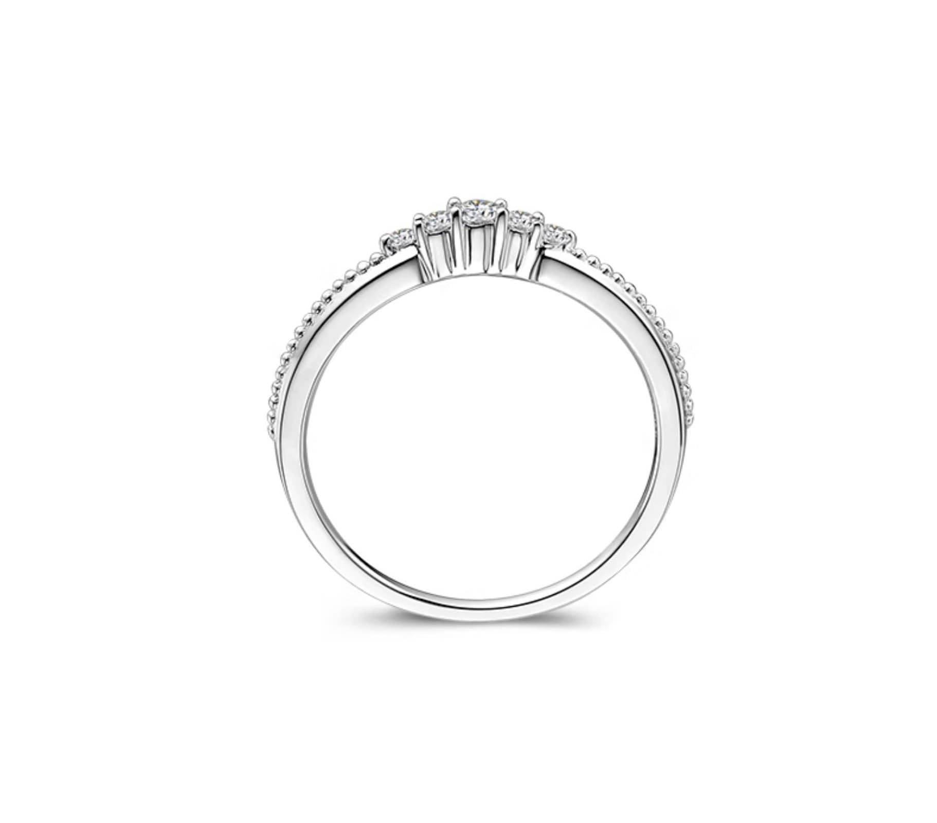 Wycian Veretta in Argento Anelli Diamanti Donna PT950 e Oro Bianco 9K/14K/18K con Diamante da 0,1 CT Numero Solido Non Placcato Aggiornamento 3.0 per Zia Nozze Gioielli