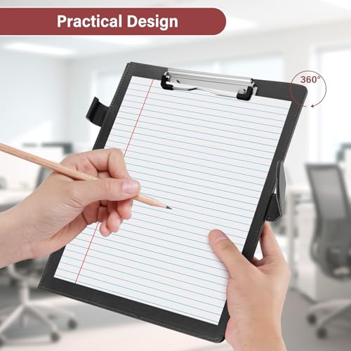 JTTJDB Professional Padfolio, Multi Function Faux Leather Portfolio Binder with Clipboard - Interview Resume Folder, Legal Document, Business Card Holder, for Office, Conference, Interviews (Black) - Thumbnail 6