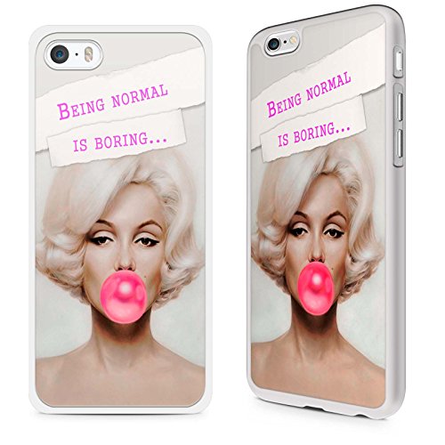 Gadget Zoo - Carcasa para iPhone 4, 4S, 5, 5S, 5C, 6, 6S Plus, con texto en inglés, plástico, Marilyn Monroe Being normal is boring, iPhone 6 6s Plus