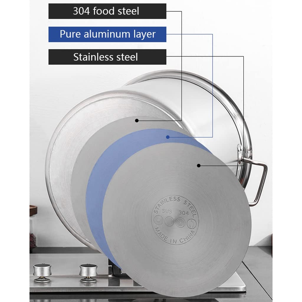garnek do zupy ze stali nierdzewnej, 304 Stainless Steel - Large Professional Safe Suitable for All Stove(25cm*25cm(10L))