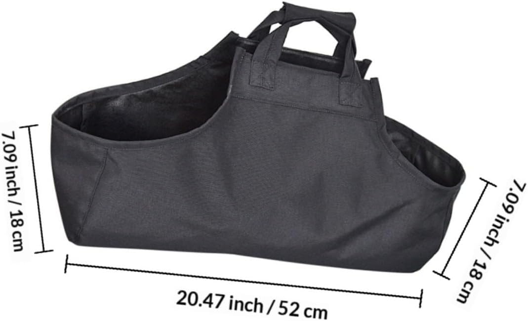 LABRIMP Canvas Firewood Carrier Bag with Handles, Oxford Cloth Log Tote for Outdoor Camping and Firewood Storage, Reusable Heavy-Duty Wood Carrier Pouch for Fireplace and BBQ